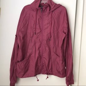 Full zip windbreaker with hood!